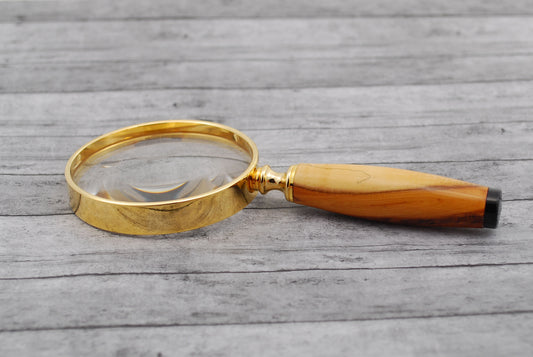 Gold Magnifier - With a Yew Wood Handle
