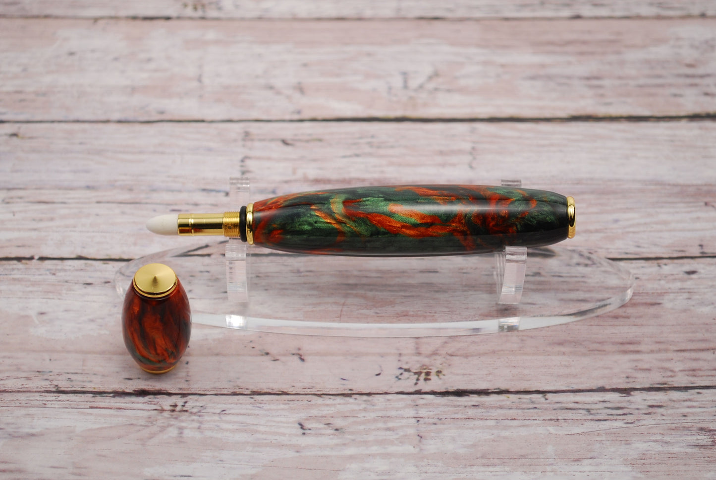 Perfume Fragrance Applicator - Green and Copper Resin Barrell