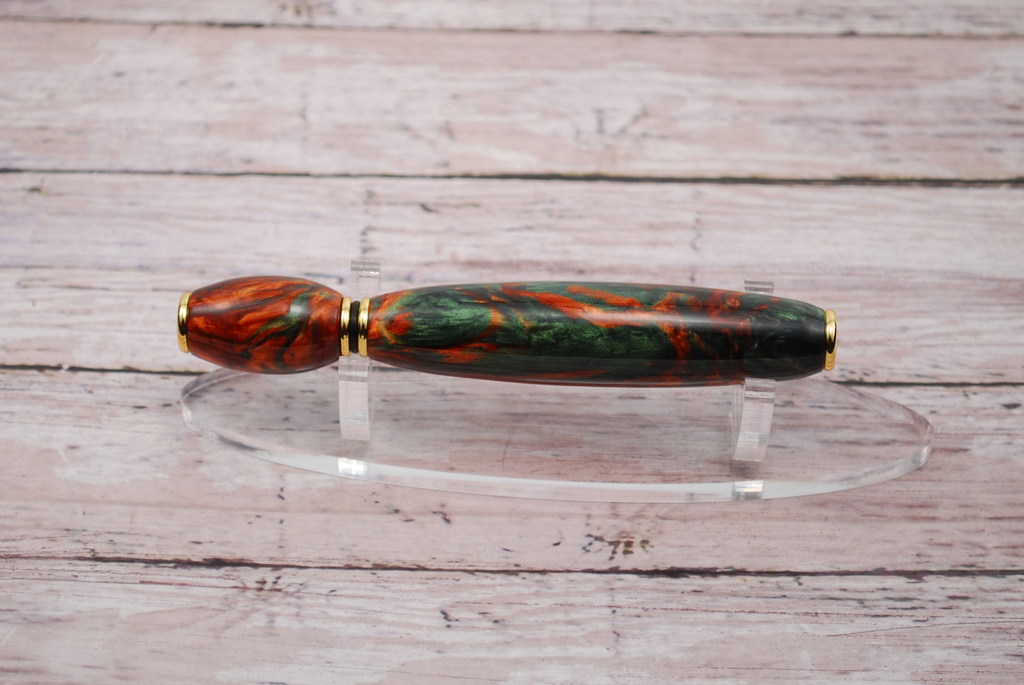 Perfume Fragrance Applicator - Green and Copper Resin Barrell