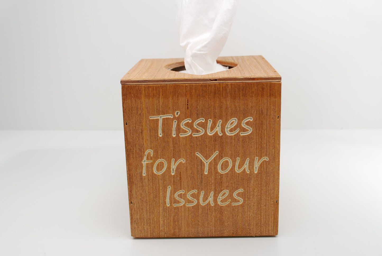 Tissues for Your Issues Wood Tissue Box Cover