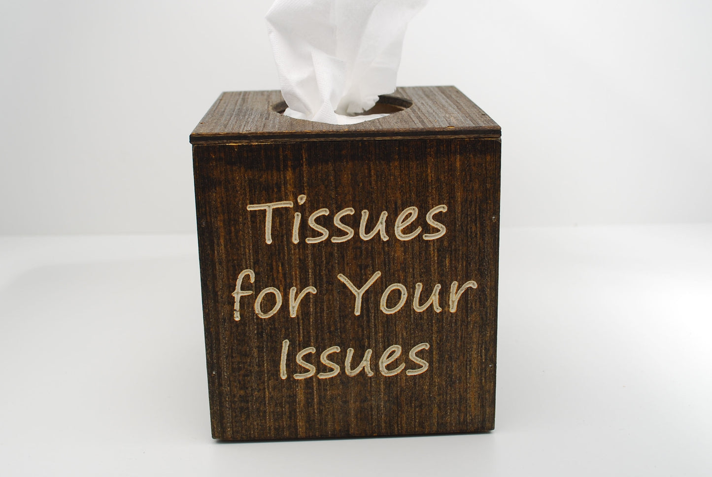Tissues for Your Issues Wood Tissue Box Cover
